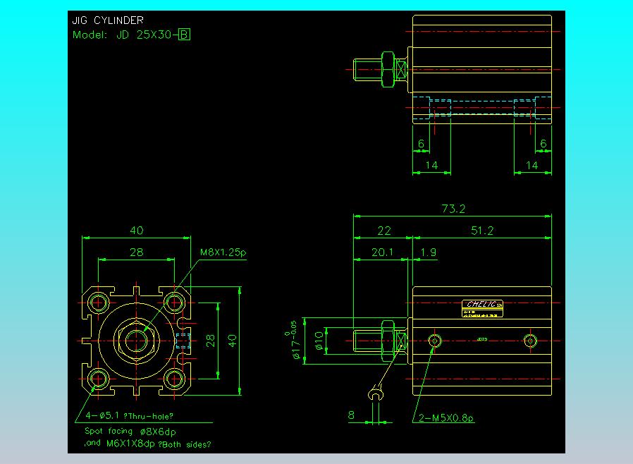 治具气缸2D-JD25x30-B