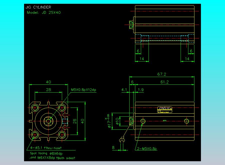 治具气缸2D-JD25x40