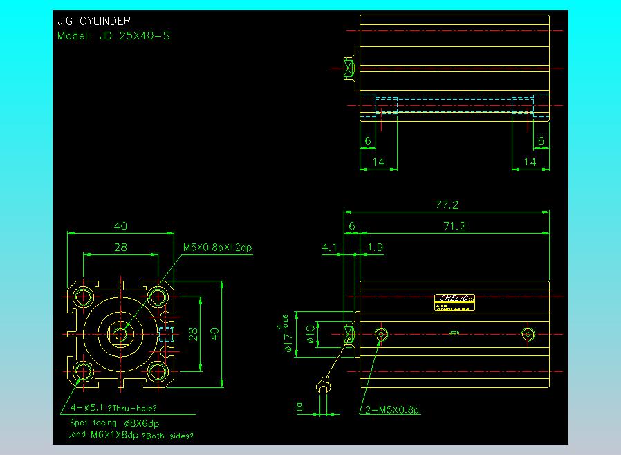 治具气缸2D-JD25x40-S