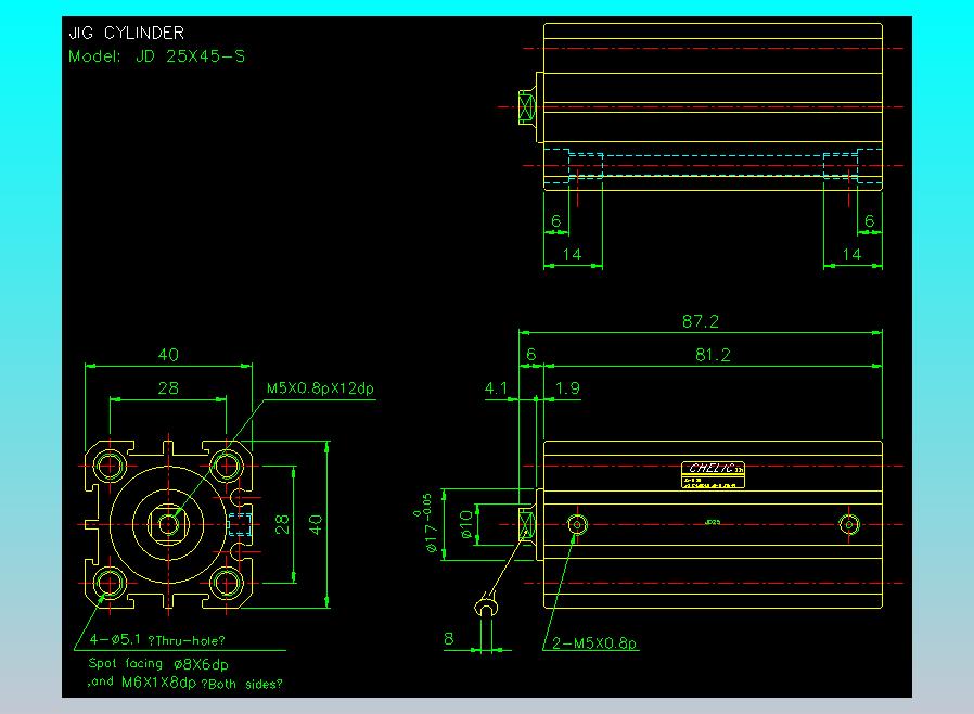 治具气缸2D-JD25x45-S