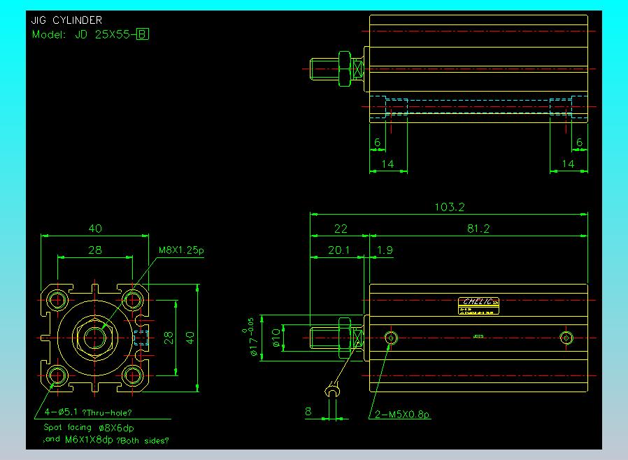 治具气缸2D-JD25x55-B