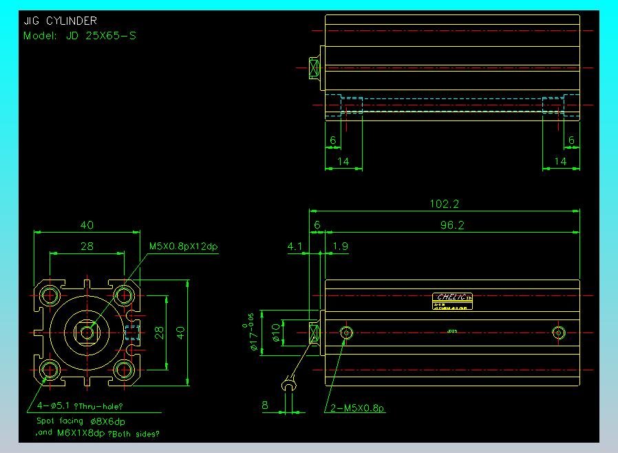治具气缸2D-JD25x65-S