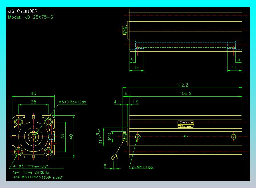 治具气缸2D-JD25x75-S