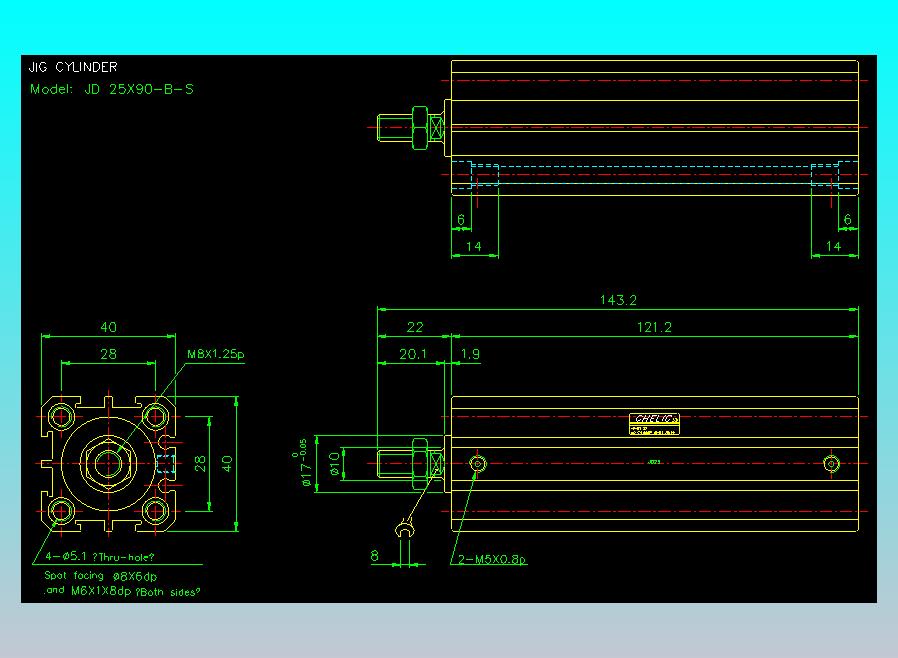 治具气缸2D-JD25x90-B-S