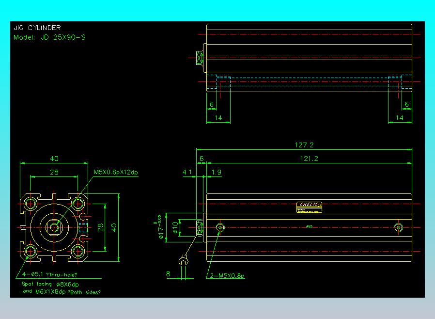 治具气缸2D-JD25x90-S