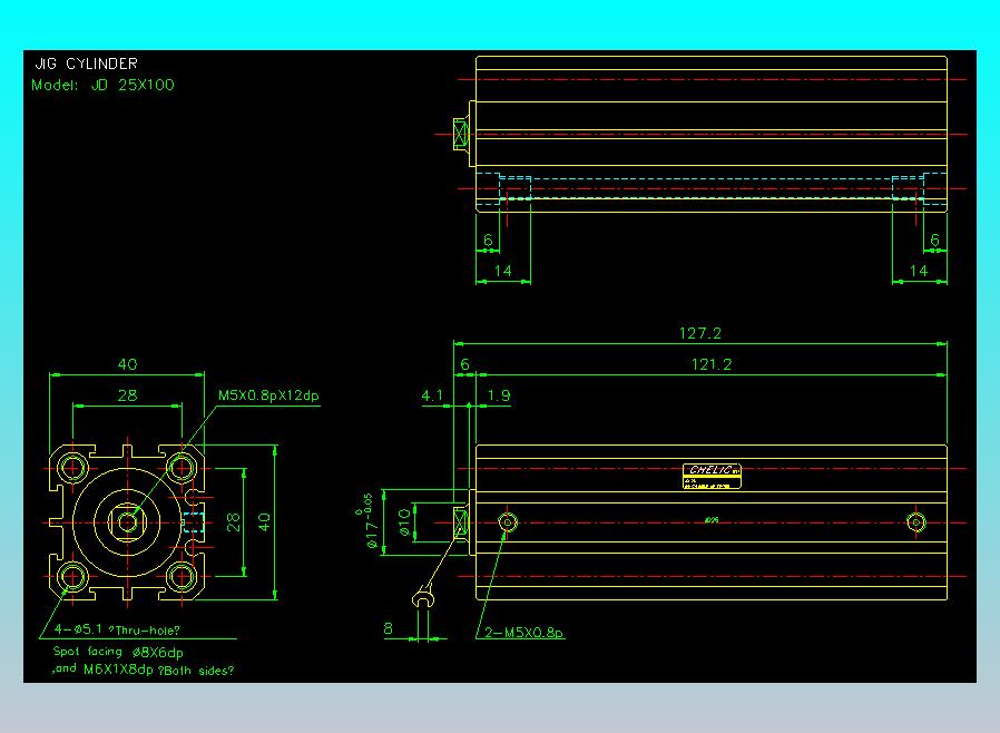 治具气缸2D-JD25x100