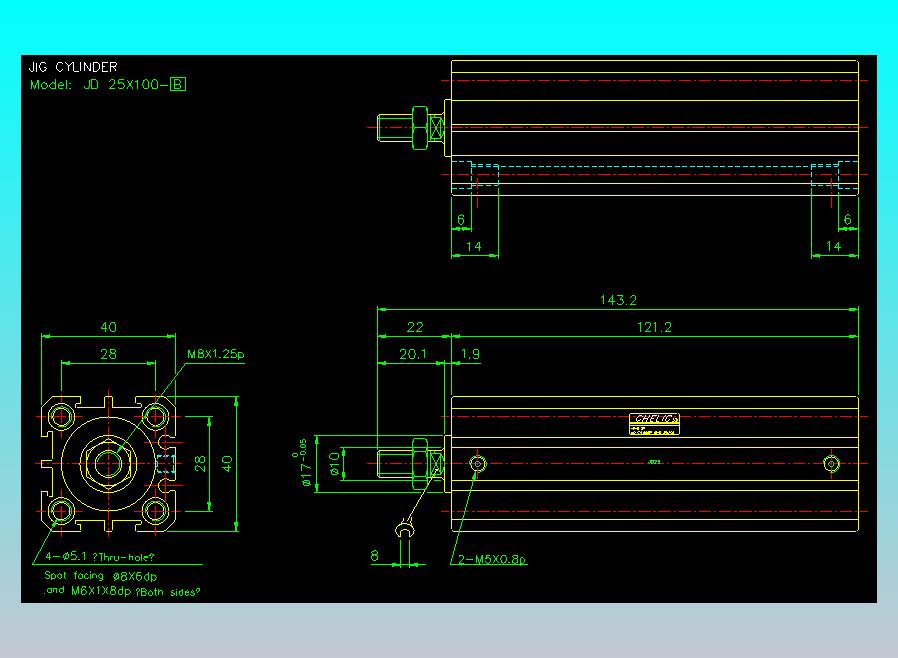 治具气缸2D-JD25x100-B