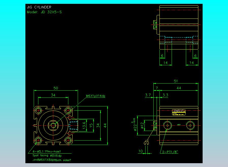 治具气缸2D-JD32x5-S
