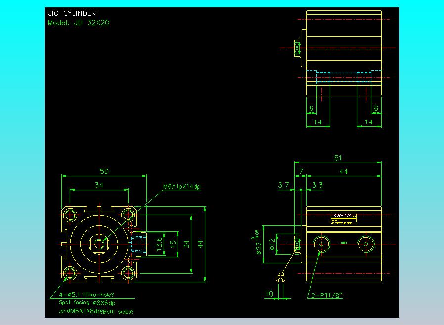 治具气缸2D-JD32x20