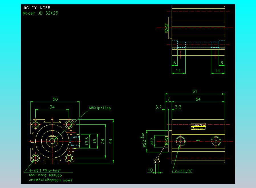 治具气缸2D-JD32x25