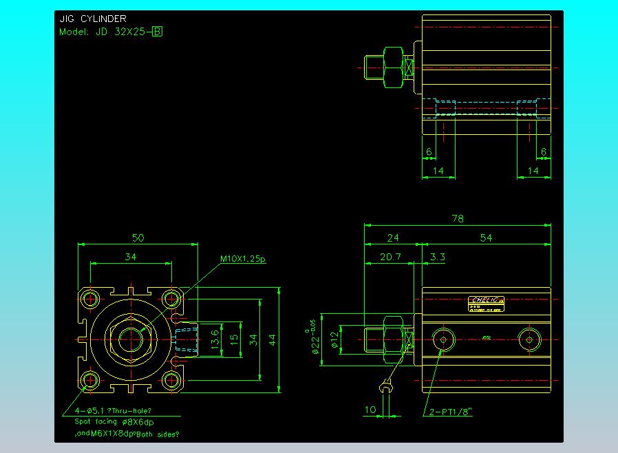 治具气缸2D-JD32x25-B