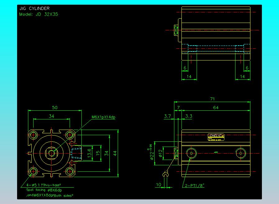 治具气缸2D-JD32x35