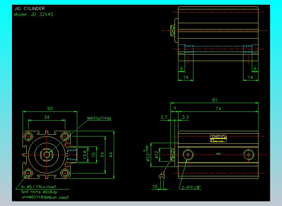 治具气缸2D-JD32x45