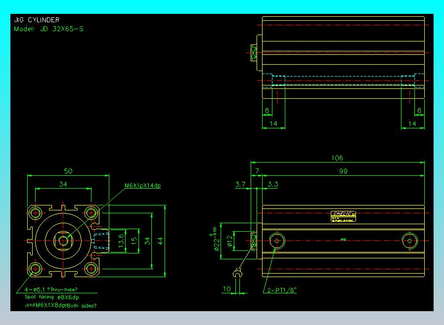 治具气缸2D-JD32x65-S