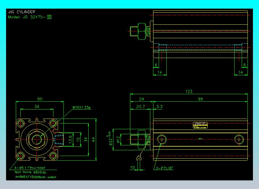 治具气缸2D-JD32x75-B