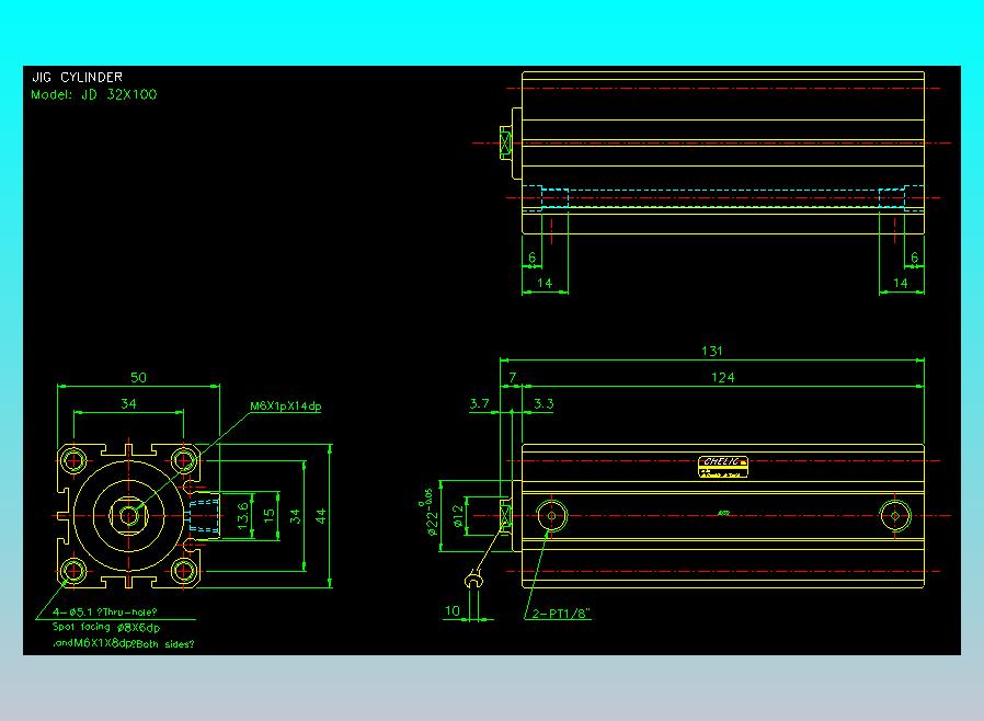 治具气缸2D-JD32x100
