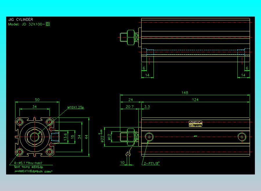 治具气缸2D-JD32x100-B