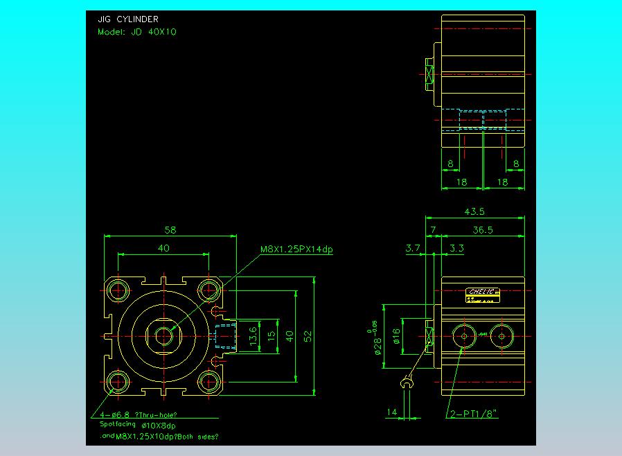 治具气缸2D-JD40x10