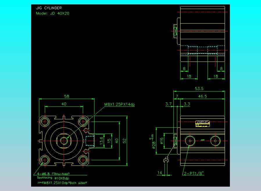 治具气缸2D-JD40x20