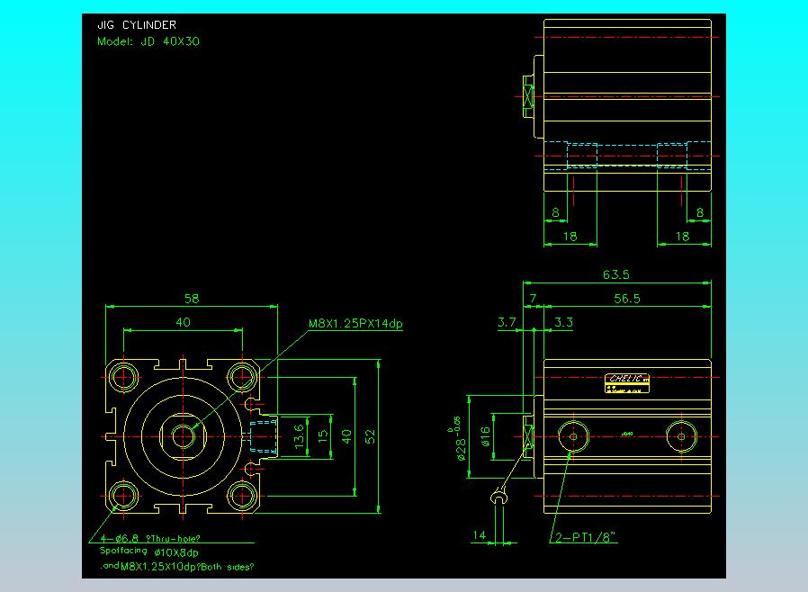 治具气缸2D-JD40x30