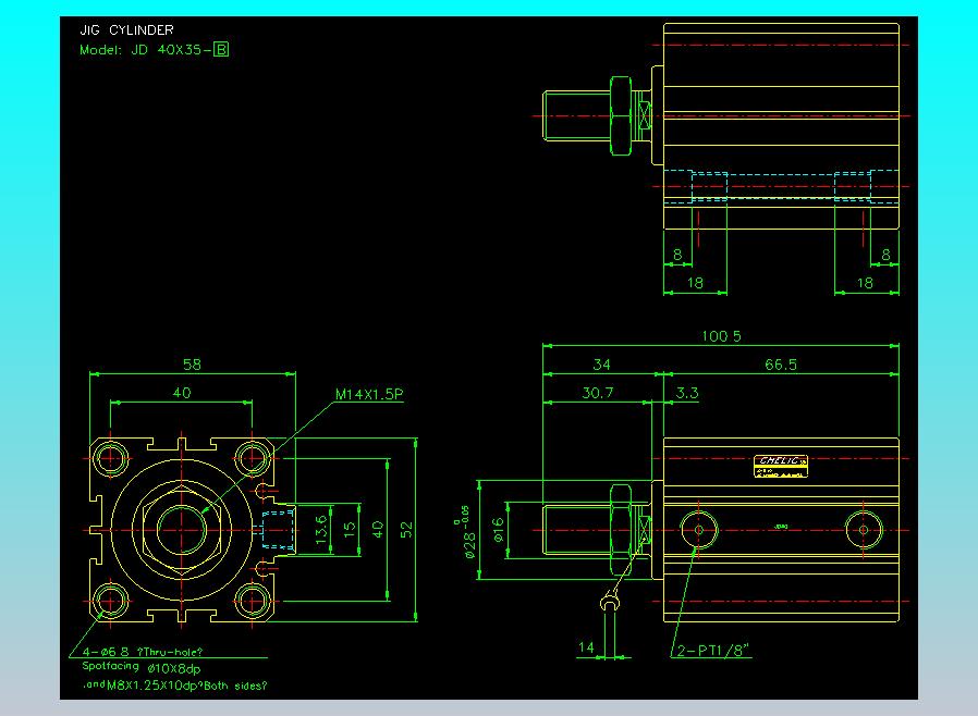 治具气缸2D-JD40x35-B