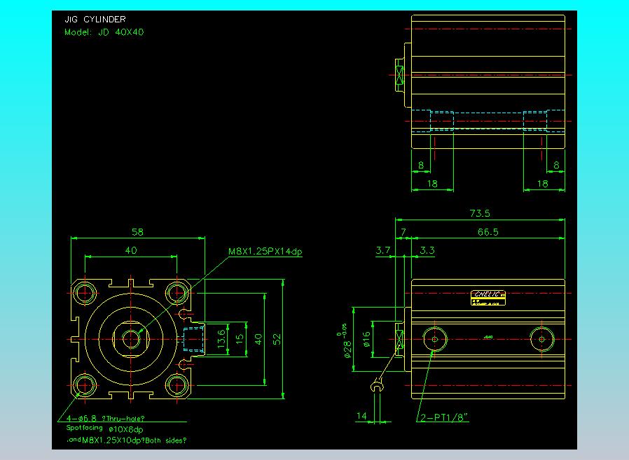 治具气缸2D-JD40x40