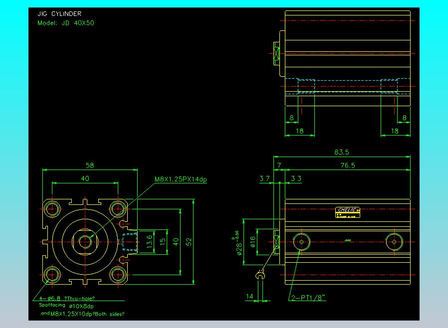 治具气缸2D-JD40x50