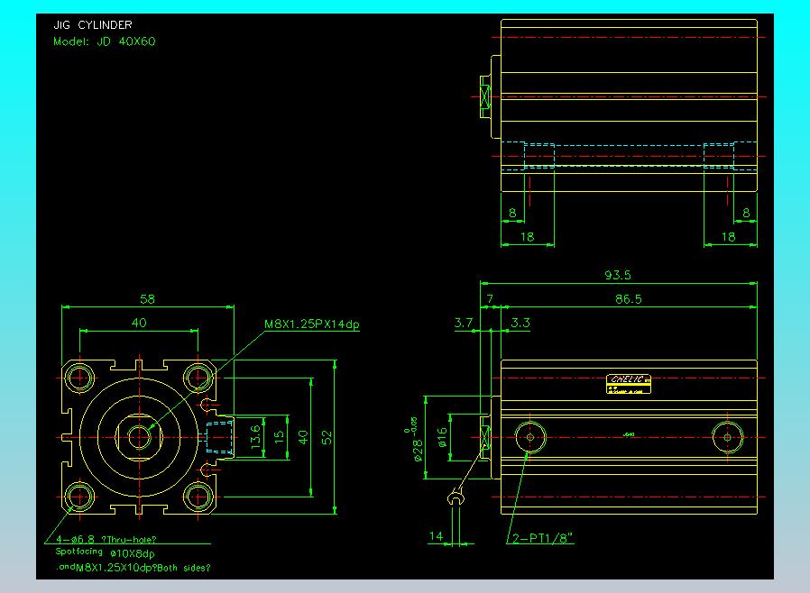 治具气缸2D-JD40x60