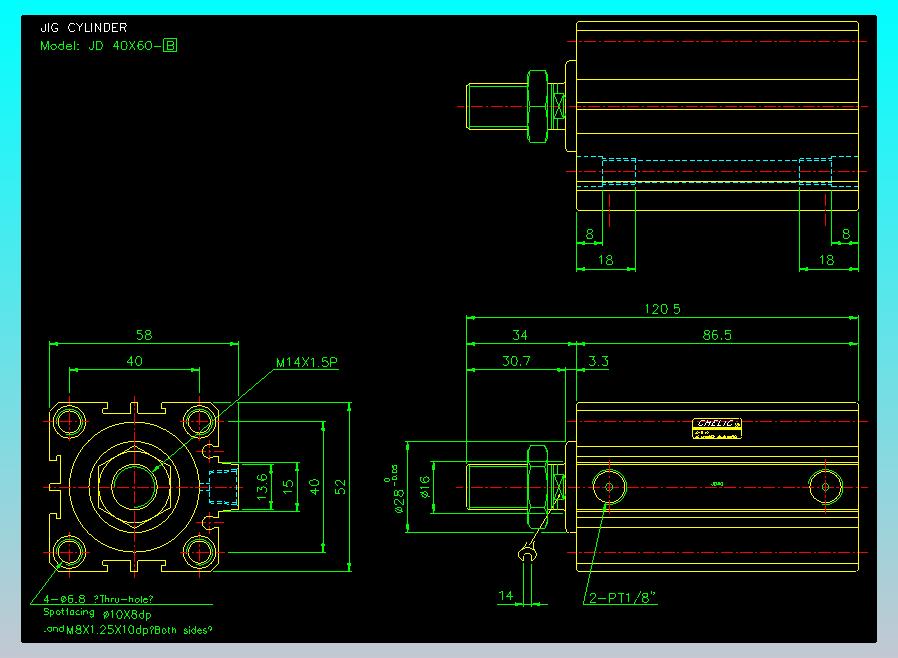 治具气缸2D-JD40x60-B