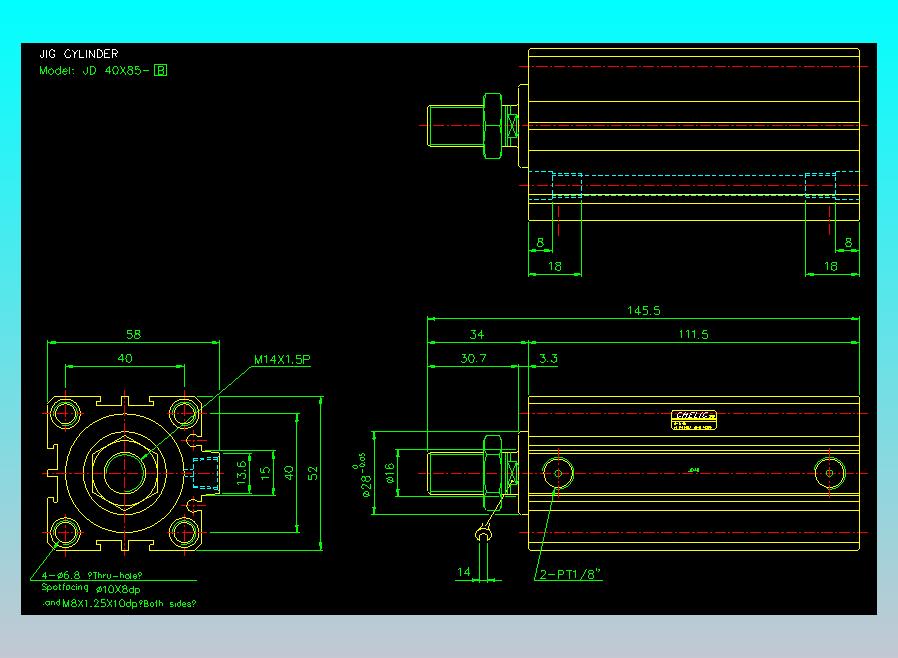 治具气缸2D-JD40x85-B