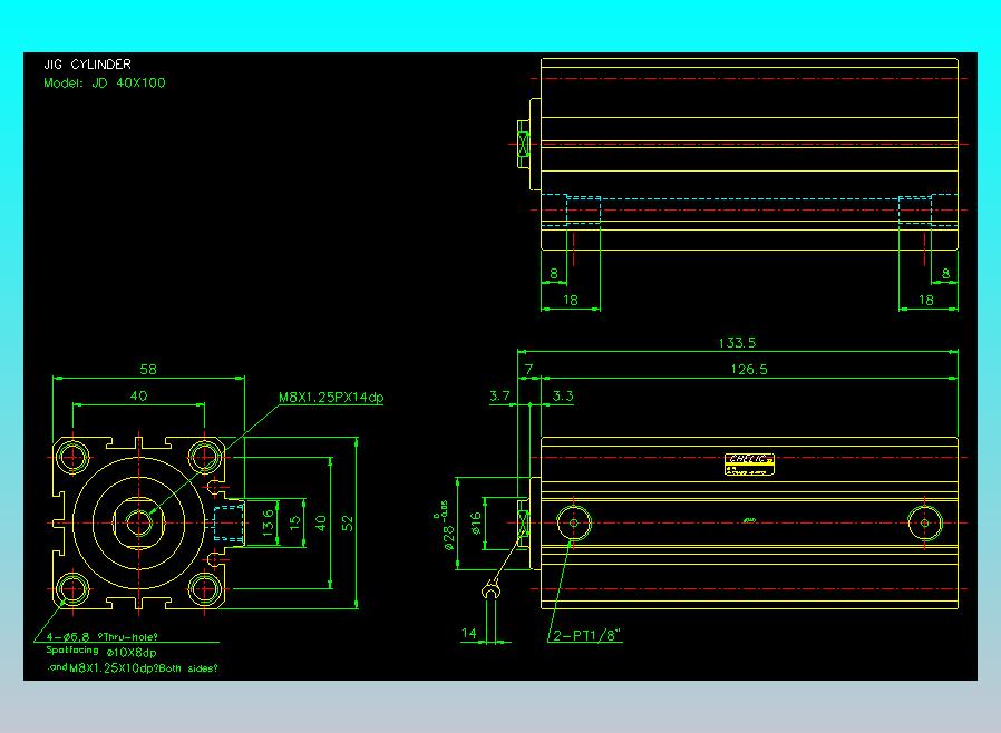 治具气缸2D-JD40x100