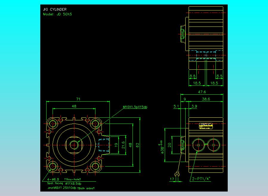 治具气缸2D-JD50x5