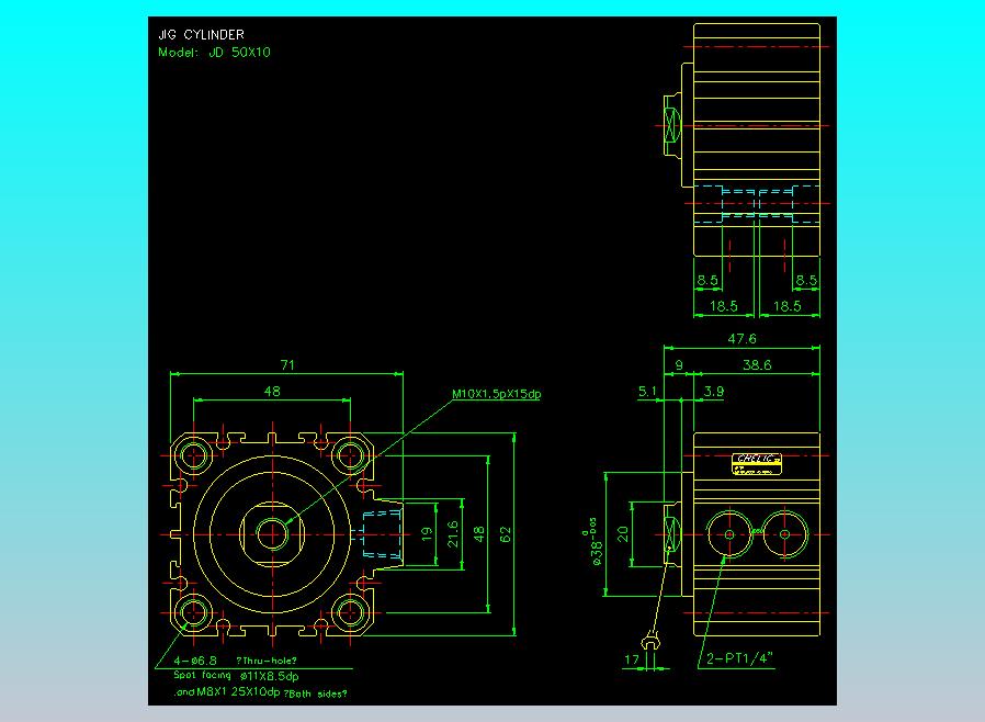 治具气缸2D-JD50x10