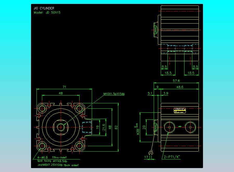 治具气缸2D-JD50x15