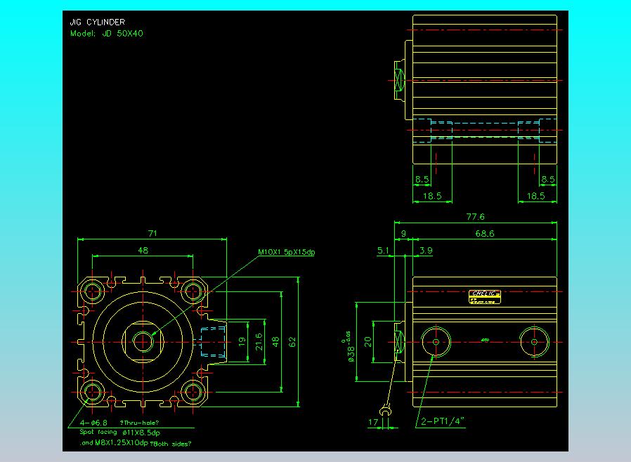 治具气缸2D-JD50x40