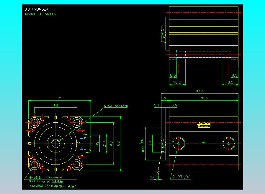 治具气缸2D-JD50x45
