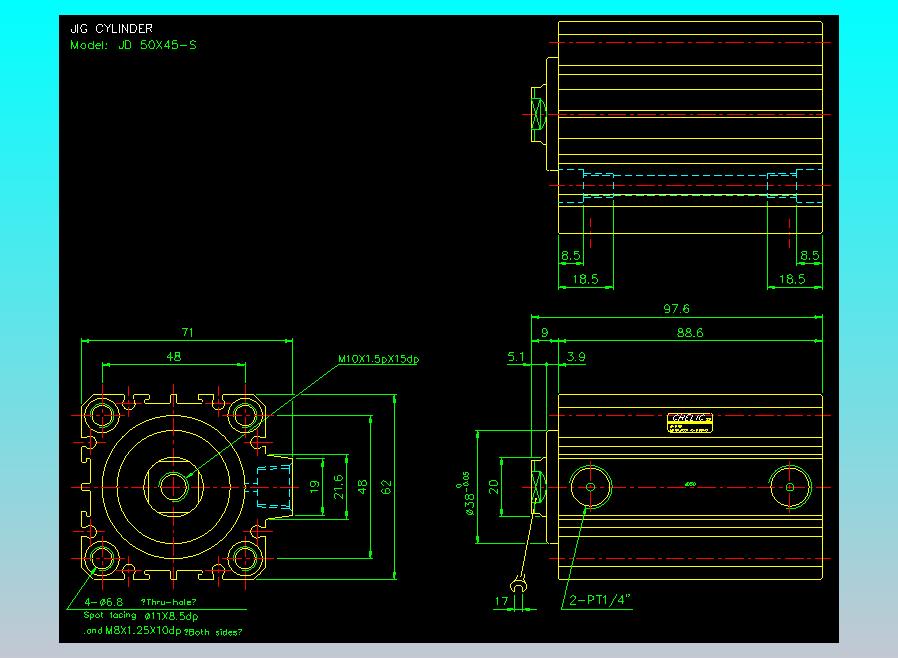 治具气缸2D-JD50x45-S