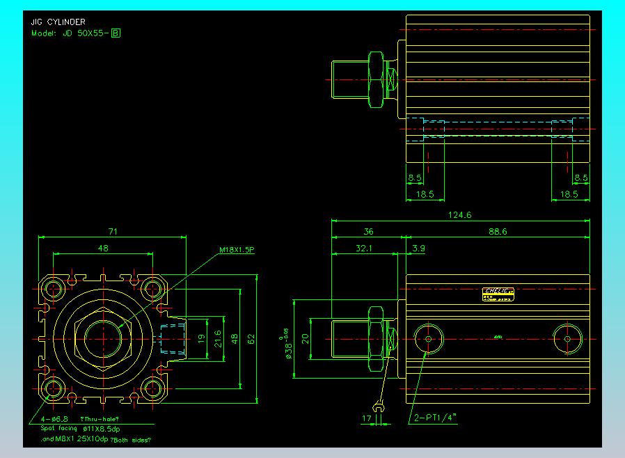 治具气缸2D-JD50x55-B