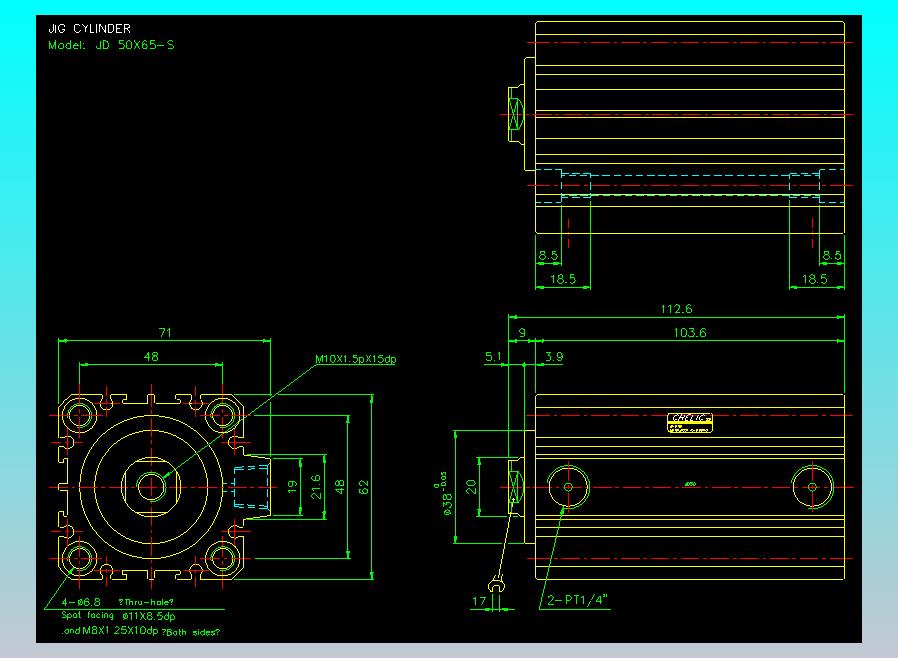 治具气缸2D-JD50x65-S
