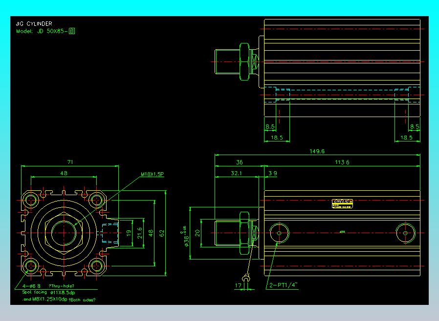 治具气缸2D-JD50x85-B