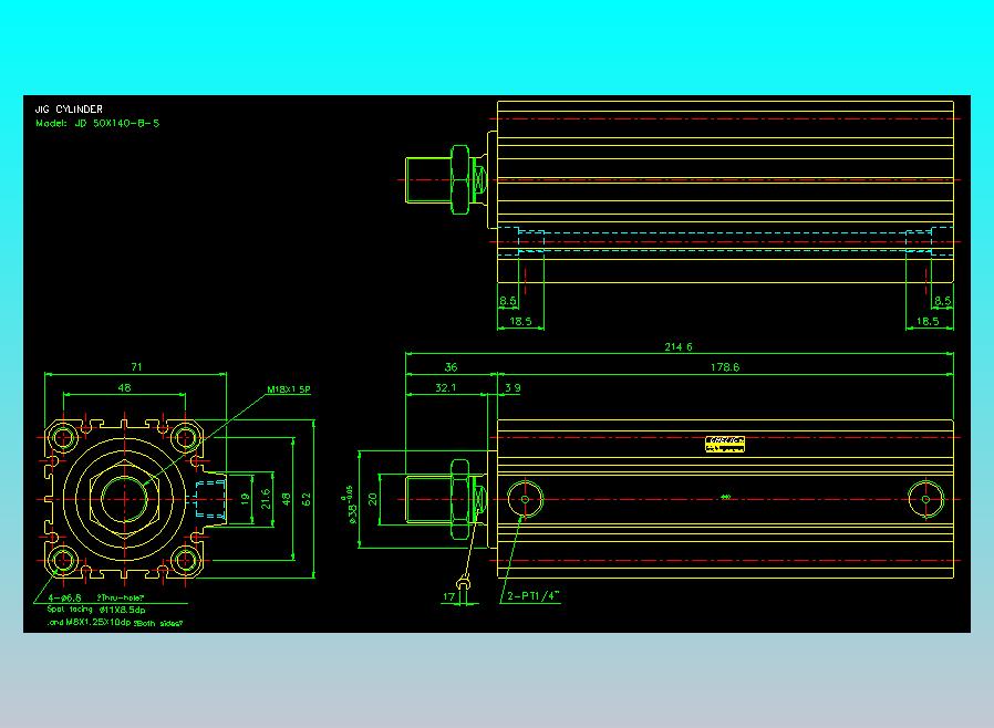 治具气缸2D-JD50x140-B-S