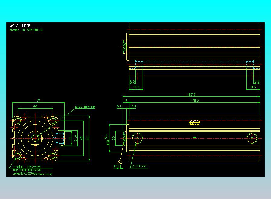 治具气缸2D-JD50x140-S