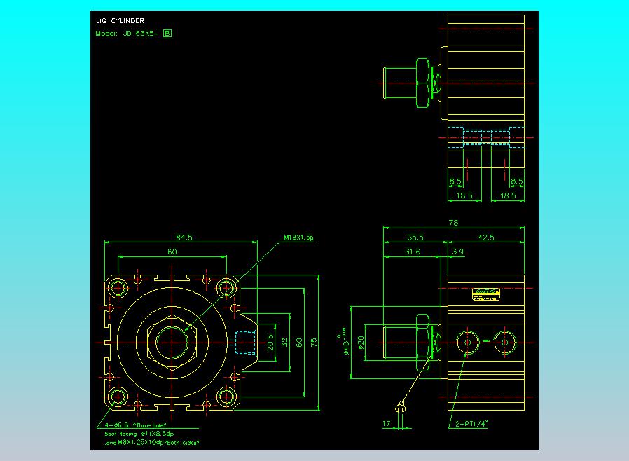 治具气缸2D-JD63x5-B