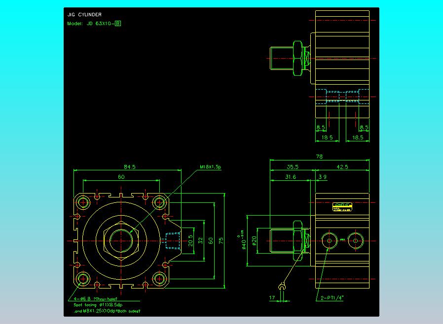 治具气缸2D-JD63x10-B