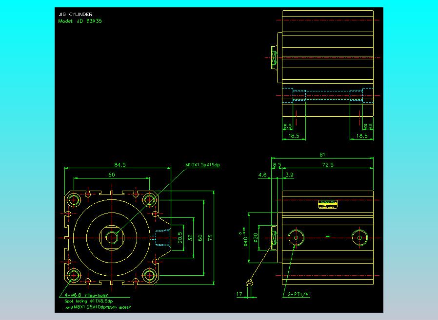 治具气缸2D-JD63x35