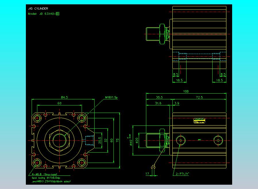 治具气缸2D-JD63x40-B