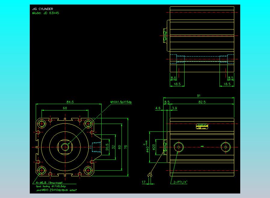 治具气缸2D-JD63x45