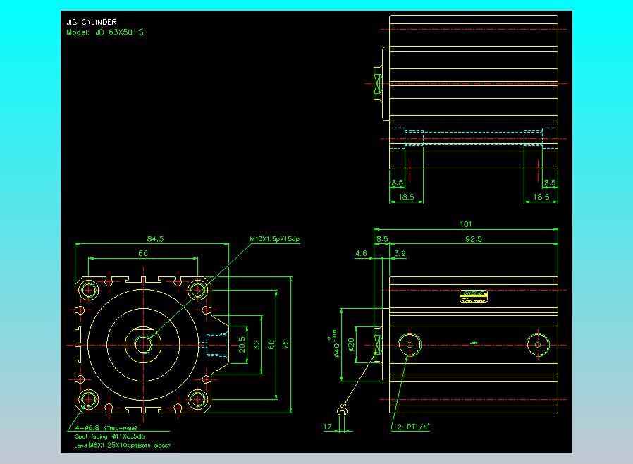 治具气缸2D-JD63x50-S