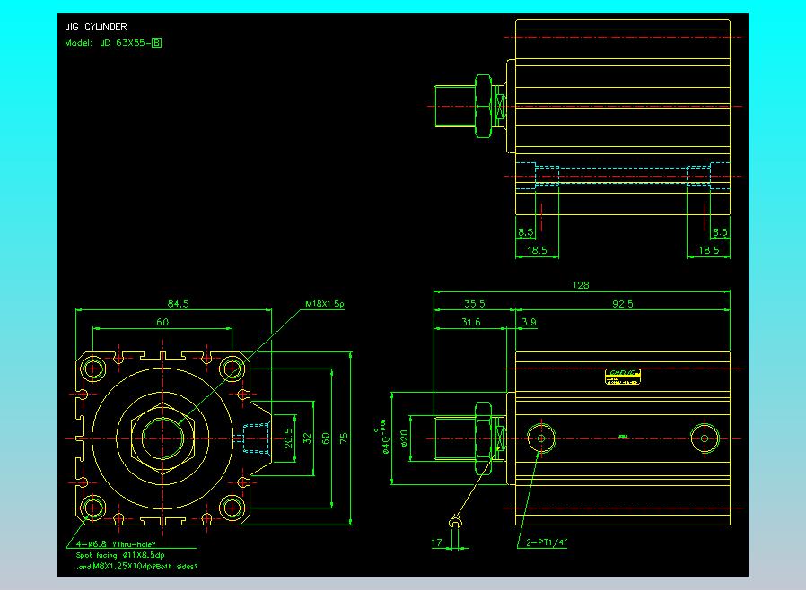 治具气缸2D-JD63x55-B