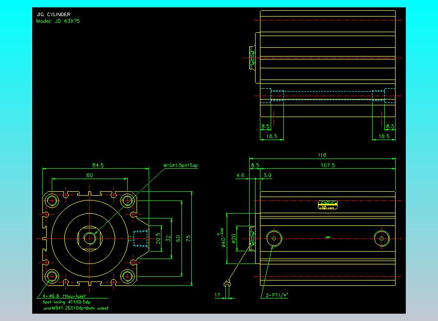 治具气缸2D-JD63x75